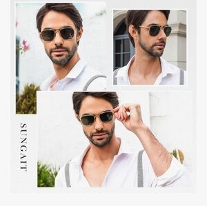 Men's Black & Gold Sunglasses